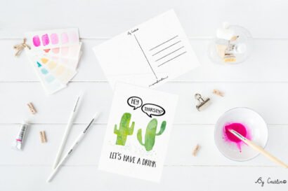 Thirsty Cacti Postcard