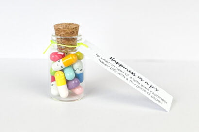 Glazen potje Happiness in a jar Happy Pills