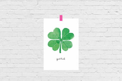 Klavertje vier Good luck postcard