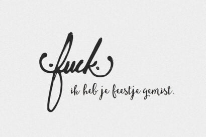 Fuck ik heb je feestje gemist postcard