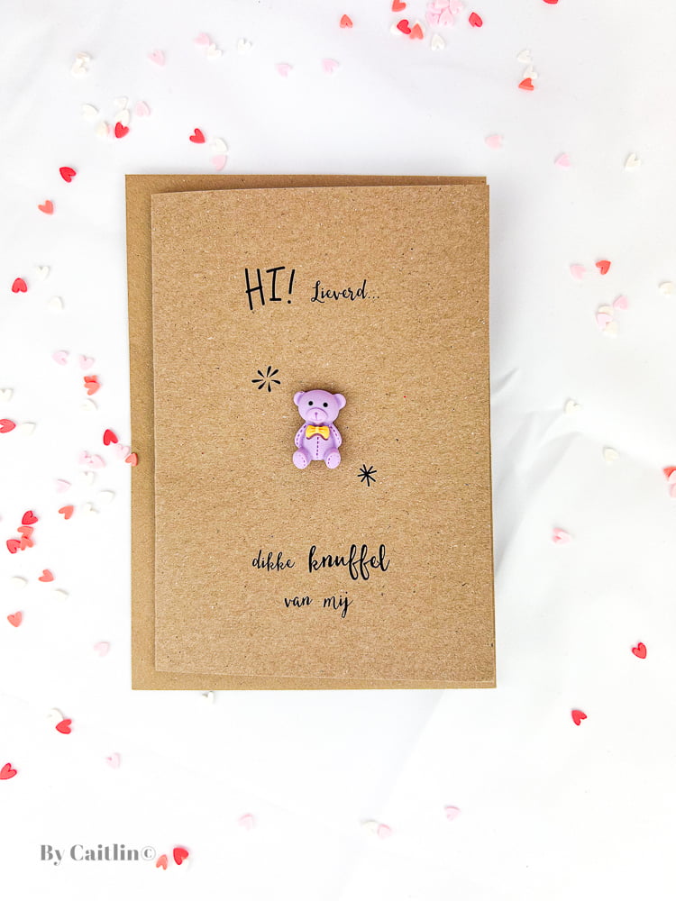 Hi! lieverd Dikke knuffel van mij Wenskaart - Afbeelding 3