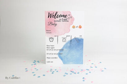 Babyshower Invulkaarten Set 10 stuks